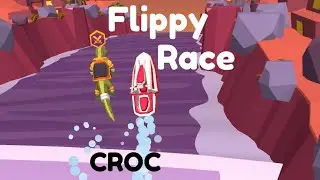 Flippy race CROC, Winning and racing the CROC, gameplay, free mobile game, arcade action gaming