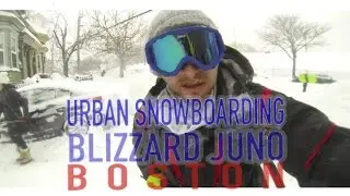 Urban Snowboarding in streets of Boston during Blizzard Juno. 1/27/2015 gopro Hero3