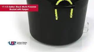 17-1/2 Gallon Black Multi-Purpose Bucket with Spigot | U.S. Plastic Corporation&reg;