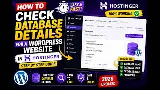How to check database details for a wordpress website in hostinger web hosting panel