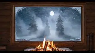 3 Hours Cozy Winter Anime Ambience ❄️ Fireplace & Snowfall | Study / Relax