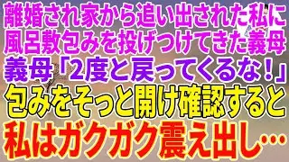 【スカッとする話】離婚され家から追い出された私に、風呂敷包みを投げつけてきた義母。義母「2度と戻ってくるな！」包みをそっと開け確認すると私はガクガク震え出し…【朗読】【スカッと】