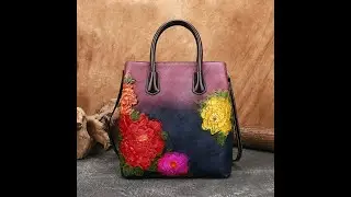 Retro Vintage Bucket Handmade Embossed Floral Female Handbag