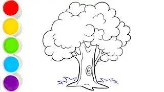 how to draw tree with pen, how to paint tree with watercolor