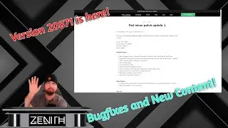 REDO: Zenith Patch Notes v20885 - Discussion & talking points for 20871
