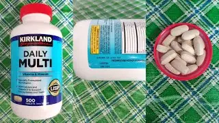 Kirkland Signature Daily Multi vitamins and minerals supplement unwrapping