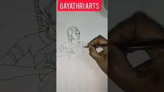 Simple easy classical dance drawing#  Bharatanatyam #classical dance#shorts