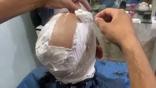 Dandruff hair Removal 🥵Clean Razor Head Shave with razor blade😰part 7
