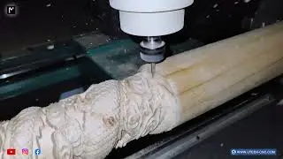 🛠4-axis CNC milling machine achieves perfect 3D processing through rotating attachments!