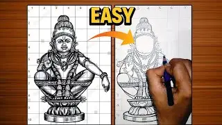 Ayyappan Drawing for Beginners | Easy Grid Line Pencil Sketch Tutorial &mdash; SS Fusion Arts