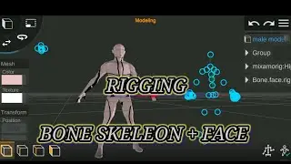 Prisma 3d tutorial rigging, skeleton bone , model lowpoly