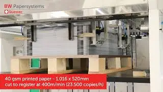 Questec RQS-V: rotary sheeter cuts 40 gsm paper at 400m/min