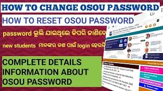how to change osou password ! how reset osou password complete step by step information