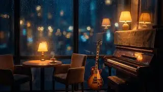 Sweet Romantic Slow Rock (Instrumental) | Piano & Clean Electric Guitar | Cozy Rainy Caf&eacute; Night