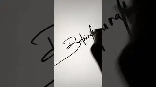 Badrinath Name Sign. Modern Signature Style for your name. Letter B in iPad. #short #signature