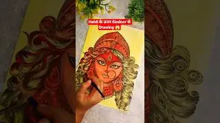Durga maa Drawing with Sindoor 🔥🙏Amazing drawing #shorts