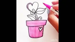 How to draw heart plant for kids |easy kids drawing tutorial| beginners drawing for kids in school