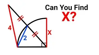 Can you find the value of X? ( Quarter Circle and Triangle) #geometry #mathematics