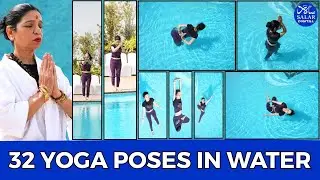 58-Year-Old Yoga Expert Performs 32 Water Asanas in 5 Minutes #wateryoga #yogateacher #yoga
