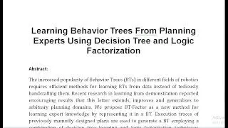 Learning Behavior Trees From Planning Experts Using Decision Tree and Logic Factorization