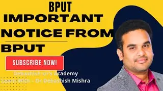 IMPORTANT NOTICE FROM BPUT.