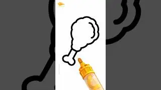 How to draw a Fried Chicken #shorts #shortvideo #chicken #drawing #viral #coloring #art #kids #fyp