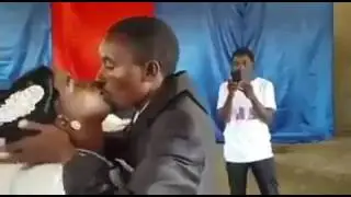 Most awkward wedding kiss