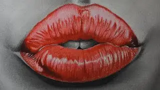 How to draw Hyper Realistic Lips with Colored pencil Step by Step