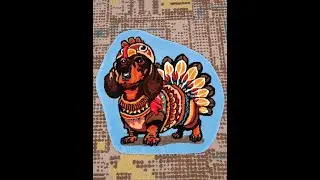 Rug Tufting a Thanksgiving Weiner Dog Turkey Butt Rug   Dachshund #thanksgiving #dog #dachshund #fun