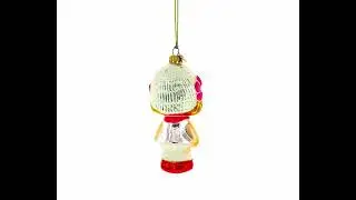 Toddler Girl With Pacifier Glass Christmas Ornament (AA-168)