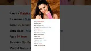 Beautiful Actress Malvika Sharma Biography #viral #youtubeshorts #shortvideo #shorts
