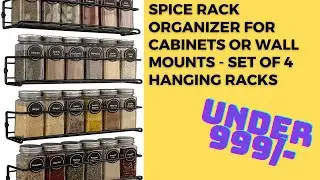 Craft Expertise Space Saving Spice Rack Organizer for Cabinets or Wall Mounts