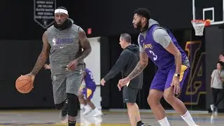 LEBRON JAMES and ANTHONY DAVIS First time together.LAKERS TRAINING CAMP DAY 1 2019