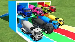 TRANSPORT OF COLORS! TRANSPORTING COLORED MINI MIXER TRUCK TO GARAGE! FS22 MOD - Farming Simulator22