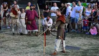 Rastic shoot with composite bow during tournament on Pribinova Nitrawa festival, July 2017