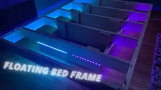 HOW TO BUILD A FLOATING QUEEN SIZE BEDFRAME FT. LED LIGHTS | UNDER $200!