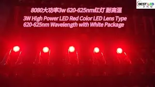 3W High Power LED Red Color LED Lens Type 620nm 625nm Wavelength with White Package