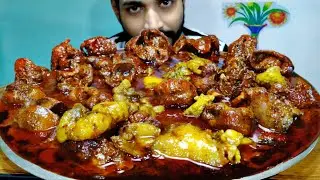 Massive Oily Food 😳 Fatty Fat Curry & Country Chicken Liver Gizzard Stomach Curry Eating Mukbang 