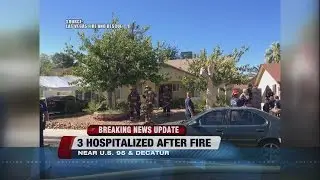 Palm tree fire spreads to home near Decatur, Meadows
