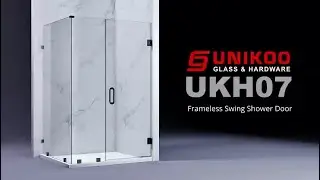 UNIKOO UKH07 Pivot Swing Frameless Shower Door with Return Panel Installation Video
