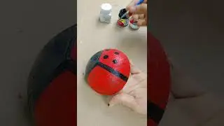 Diy coconut shell cute ladybug 🐞 craft 🎨🖌️ #art #bestoutofwaste #craft