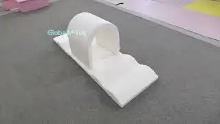 Globalltoy White Tunnel Climbing Set | PU Soft Play Foam Tunnel + Steps for Montessori & Daycare