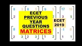 2019 ECET MATHEMATICS MATRICES || PREVIOUS QUESTION PAPER