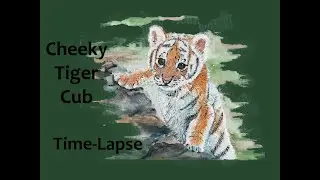 Cheeky Tiger Cub Painting! Fine Art Time lapse - Watercolours & Acrylic