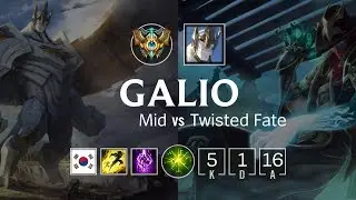 Galio Mid vs Twisted Fate - KR Challenger Patch 8.19