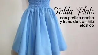 Falda Plato o Circular con pretina ancha fruncida elasticada