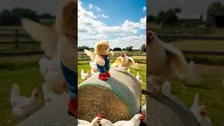 Cutest Dancing Puppy on a Hay Bale 🐶🌾 Funny moves that will melt your heart #puppy #cute #dance