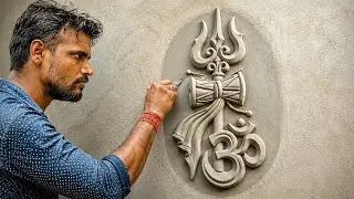 How to make cement om making simit trishul making damru making wall design