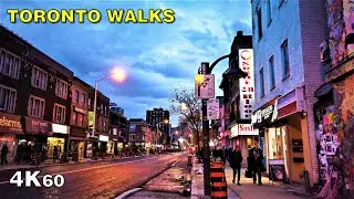 Car-free night walk through the Annex in downtown Toronto [4K60]