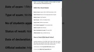 Latest Updates of SEBA HSLC Exam Result 2022 // Assam 10th Exam Result Online